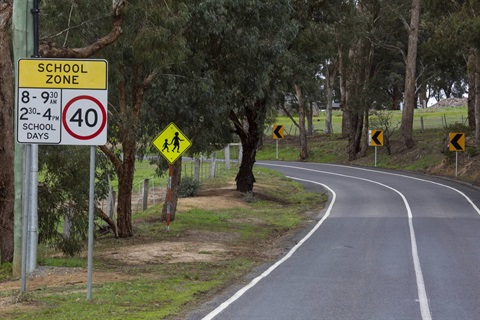 Signage will be installed along this road at Arthurs Creek Primary School