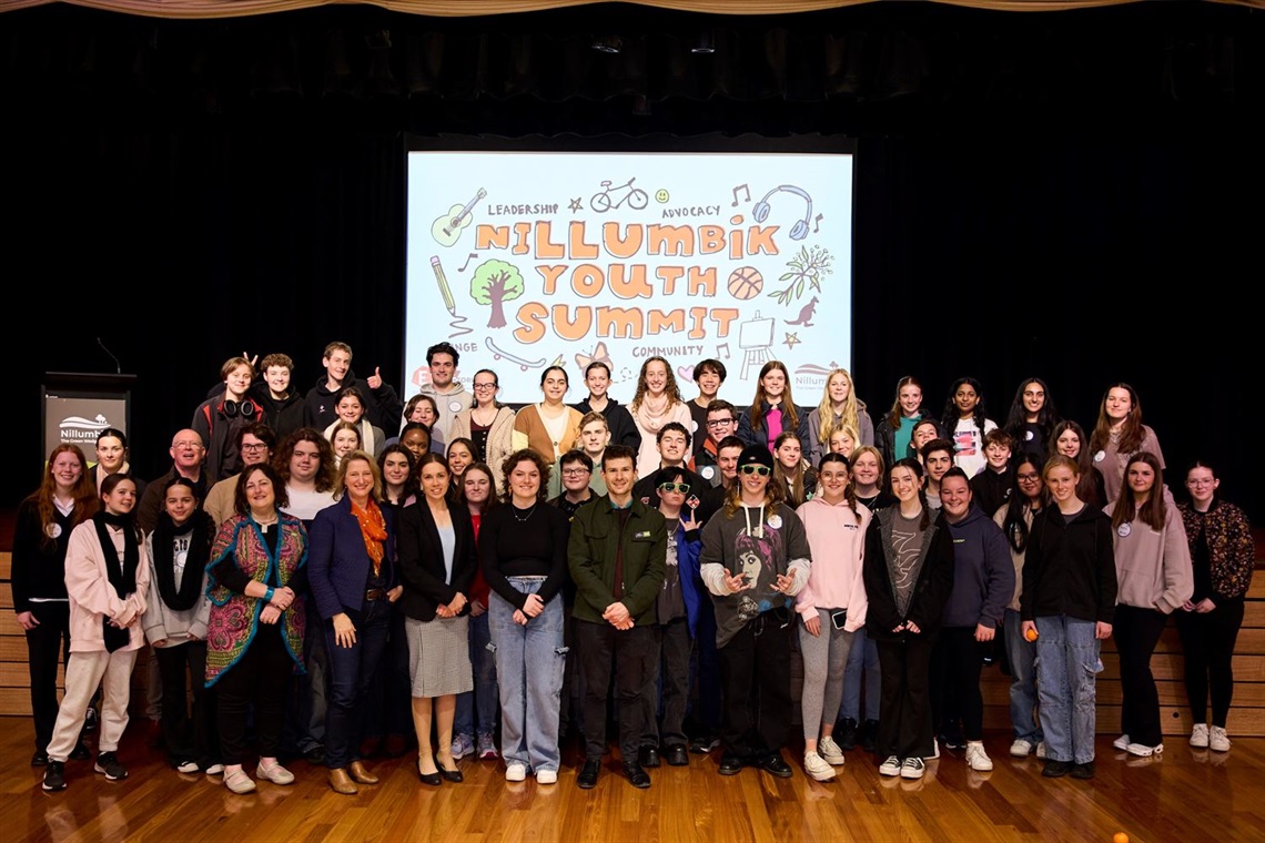 Attendees of the Youth Summit gather at the event