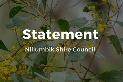 A background of leaves with the words 'Council statement' superimposed