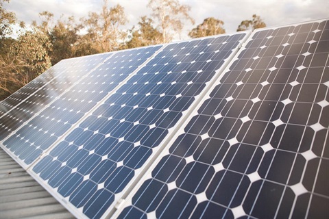Photo of solar panels on a roof