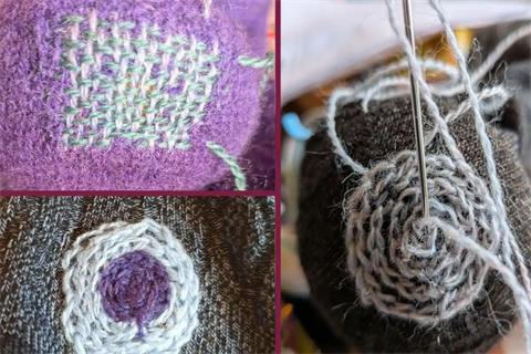 visible darning for fine knitwear and socks