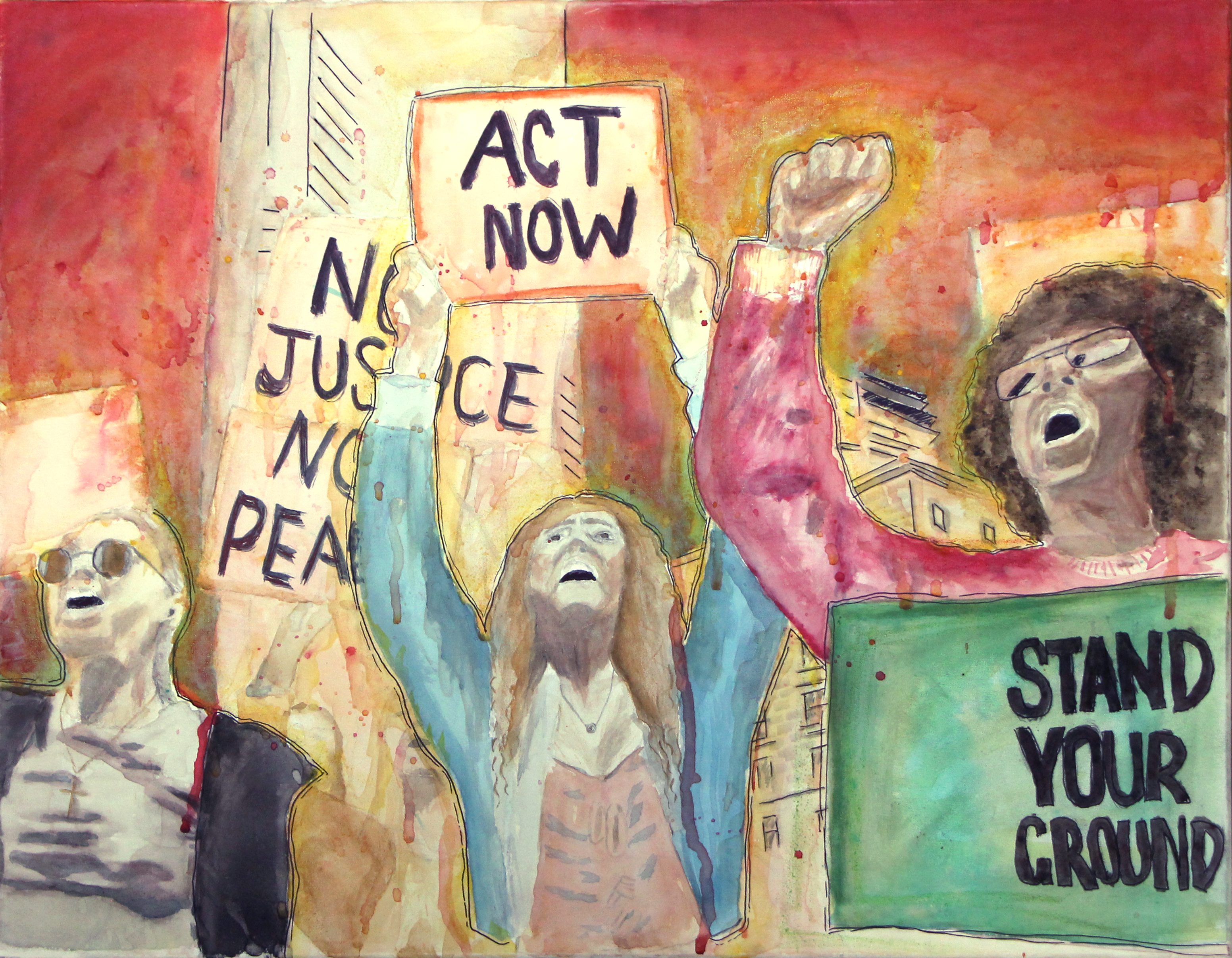 Jessica Roff, Stand Your Ground, 2022, Watercolour on canvas, Courtesy of the artist and Catholic Ladies College.jpg