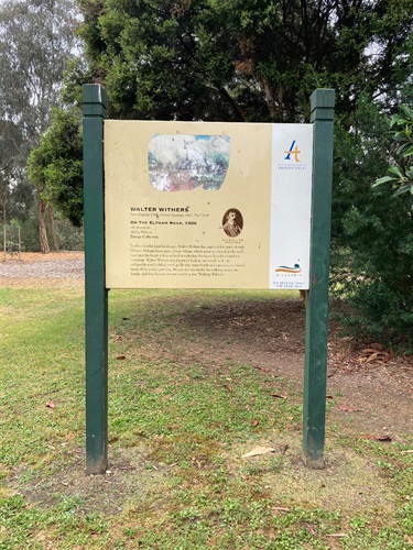 Old sign at Alistair Knox Park