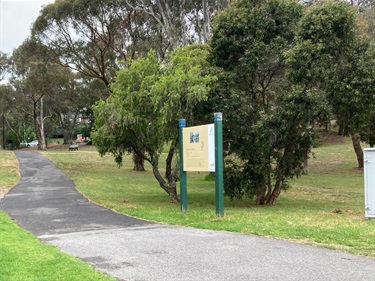 Old sign at Alistair Knox Park